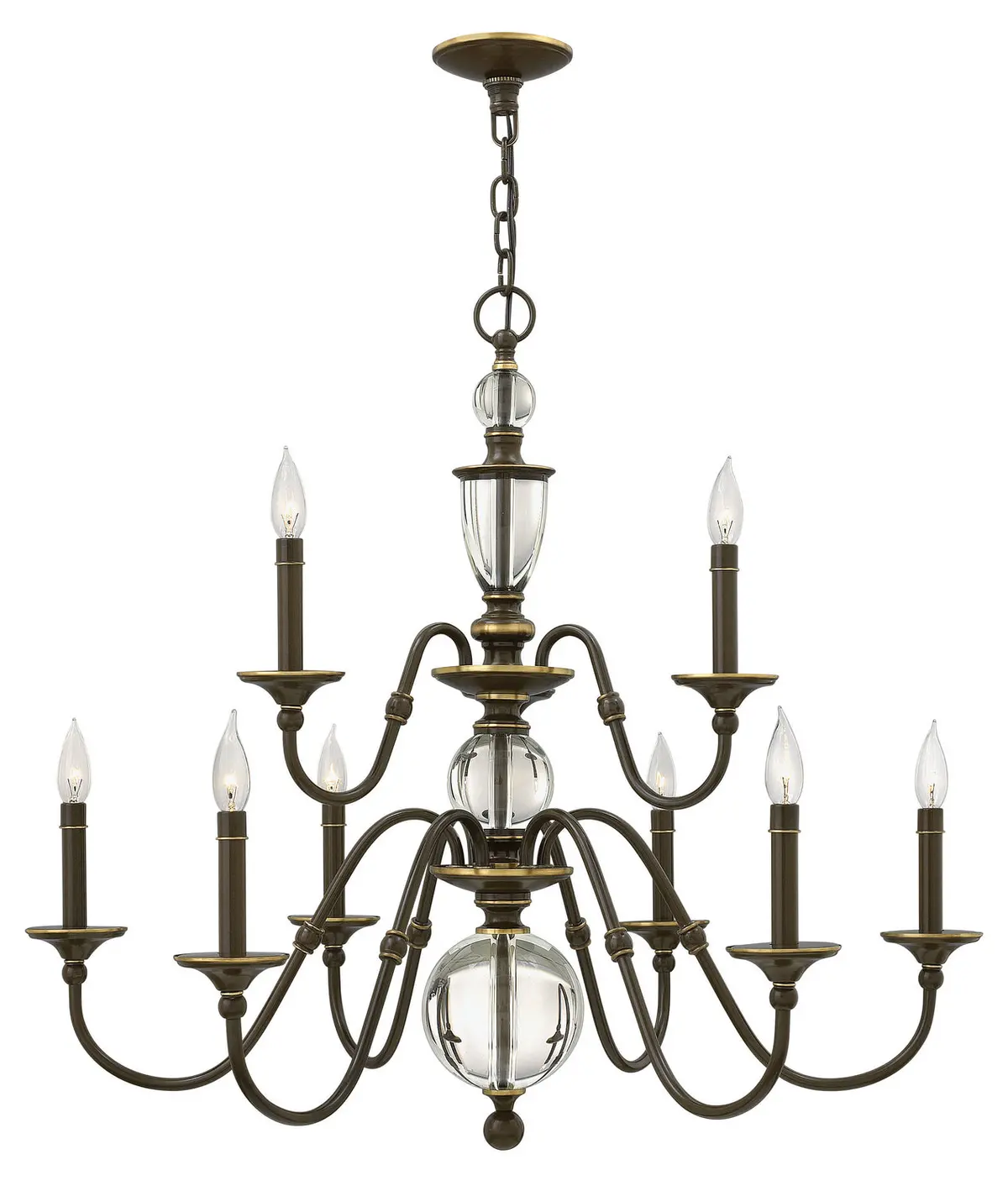 Eleanor Led Foyer Pendant In Light Oiled Bronze 1