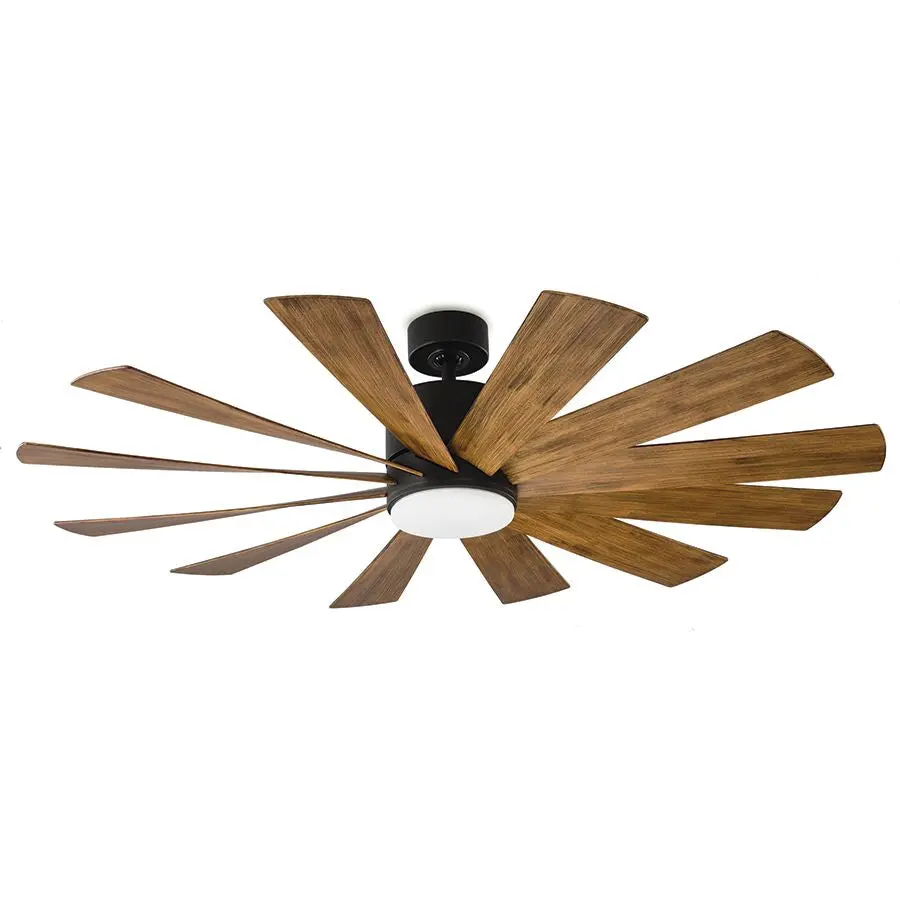 Windflower 60" Ceiling Fan In Matte Black/Distressed Koa 1