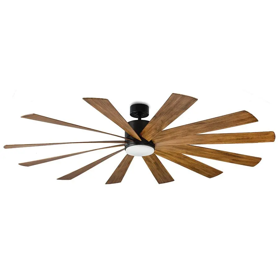 Windflower 80" Ceiling Fan In Matte Black/Distressed Koa 1
