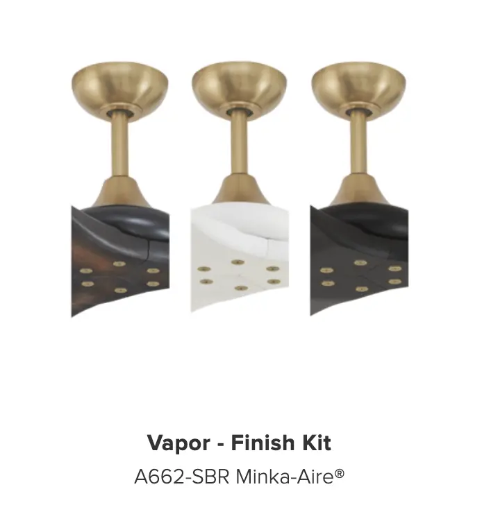 Minka Aire Vapor Ceiling Fan Soft Brass Conversion Kit 1