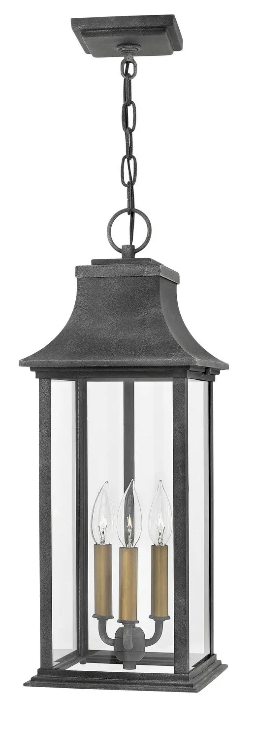 Adair Led Hanging Lantern In Aged Zinc 1