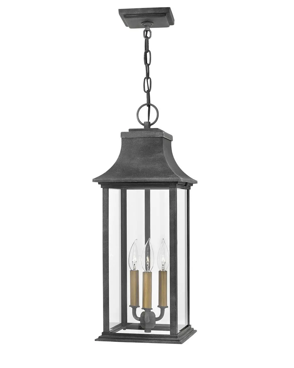 Adair Led Outdoor Lantern In Aged Zinc 1