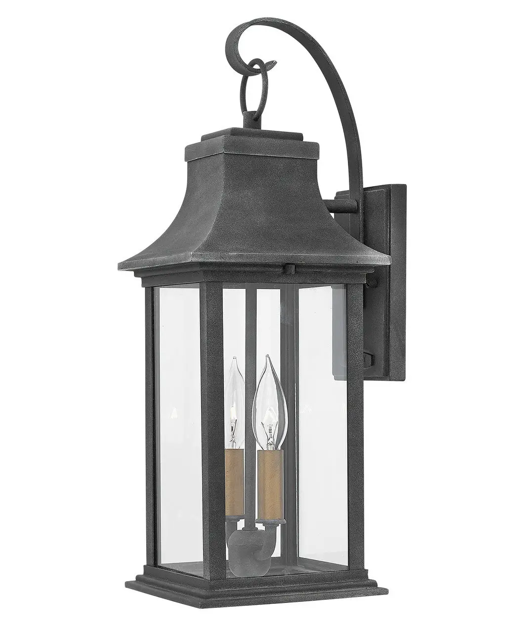 Adair Led Outdoor Lantern In Aged Zinc 1