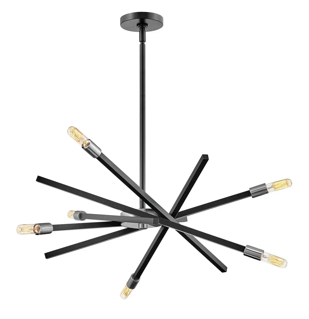 Archer Led Chandelier In Satin Black 1