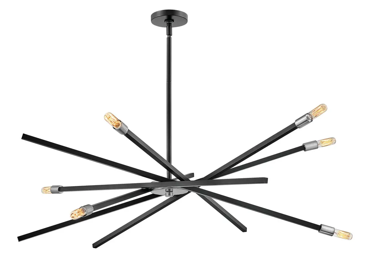 Archer Led Chandelier In Satin Black 1