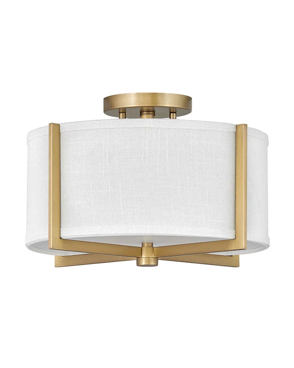 Axis Off White Led Foyer Pendant In Heritage Brass 1