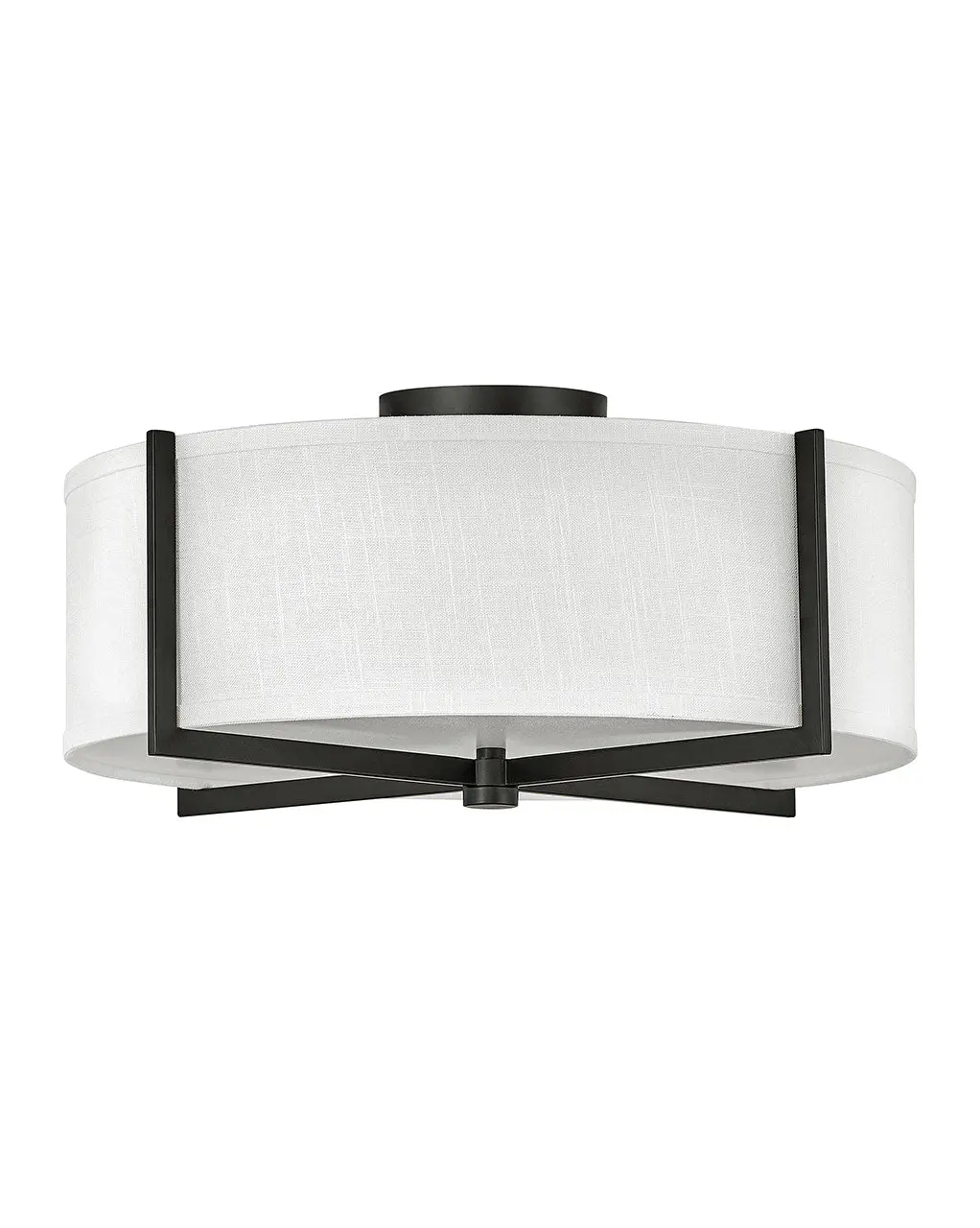 Axis Off White Led Semi-Flush Mount In Black 1