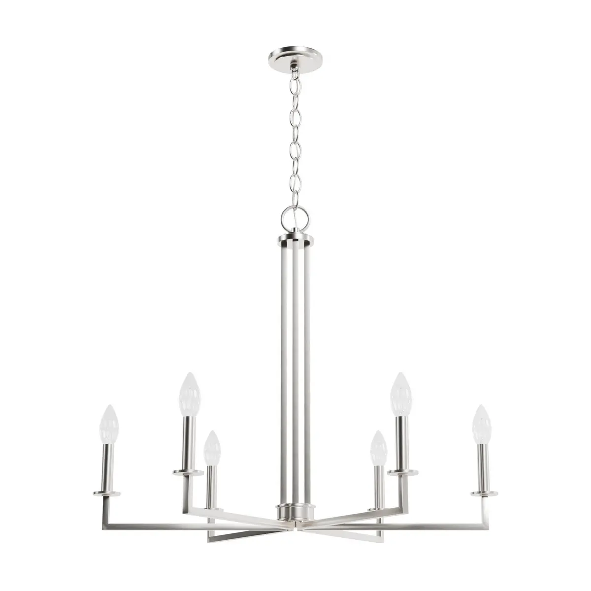 Bearden Six Light Chandelier In Brushed Nickel 1