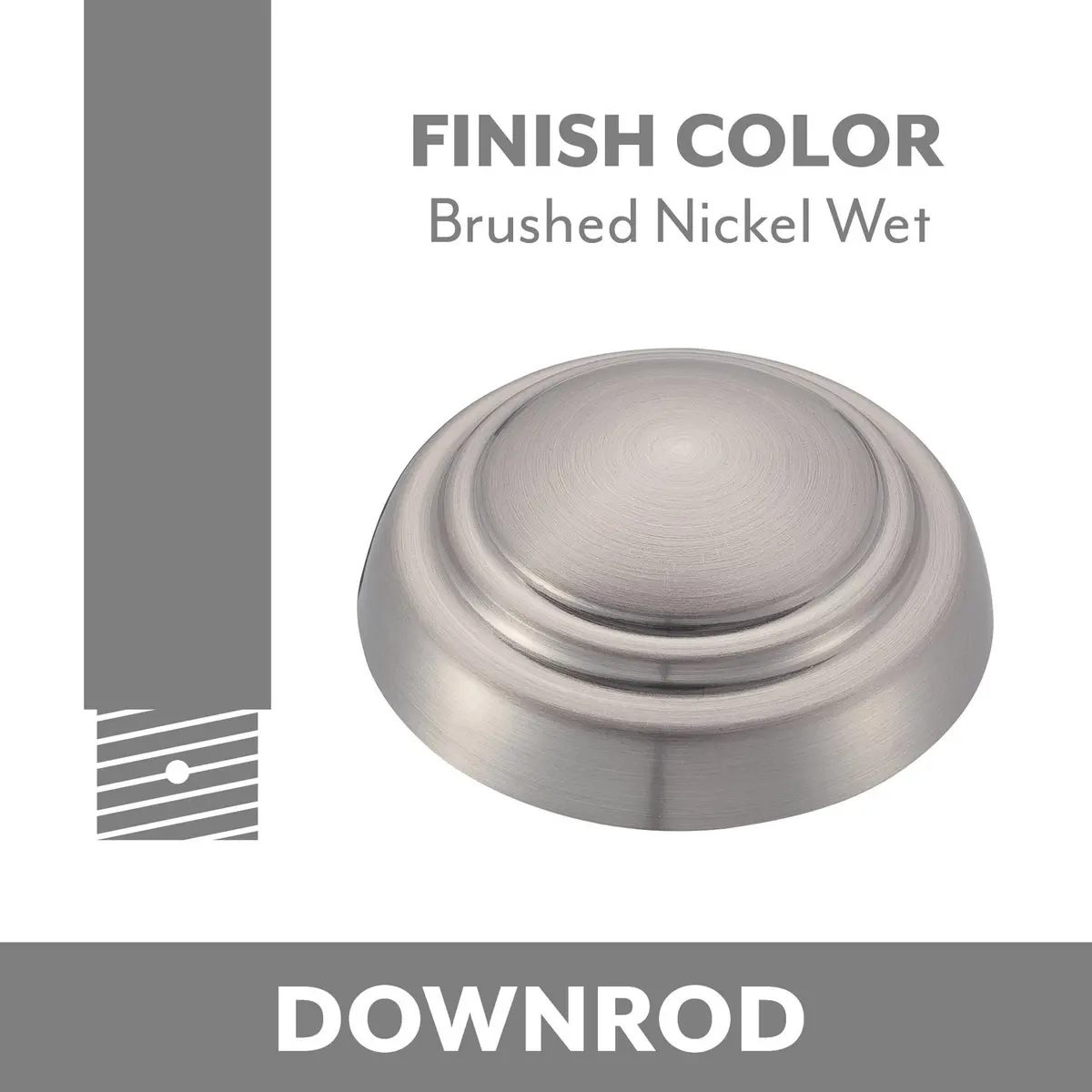 Ceiling Fan Downrod In Brushed Nickel Wet 1