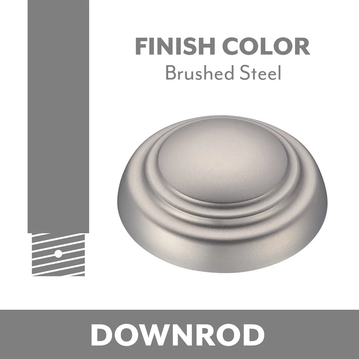 Ceiling Fan Downrod In Brushed Steel 1