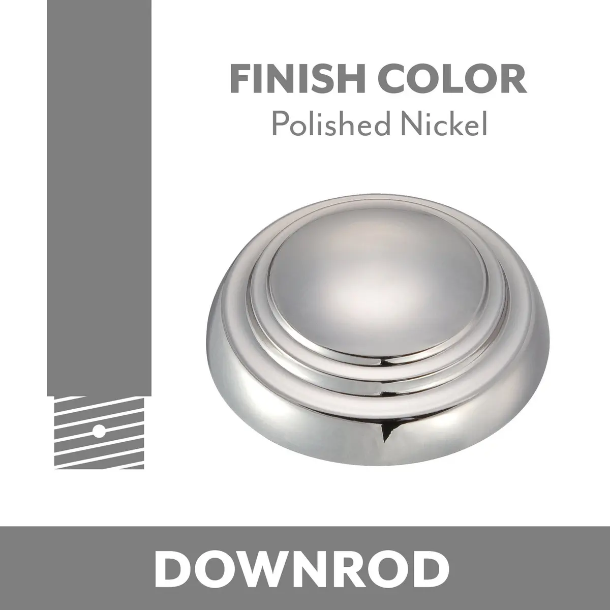 Ceiling Fan Downrod In Polished Nickel 1