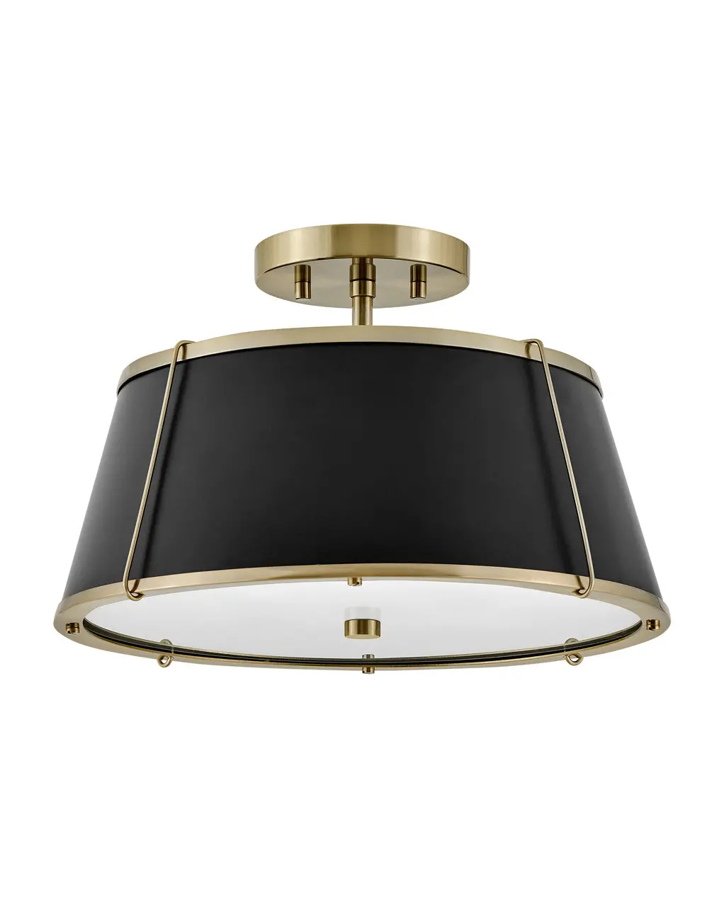 Clarke Led Semi-Flush Mount In Warm Brass 1