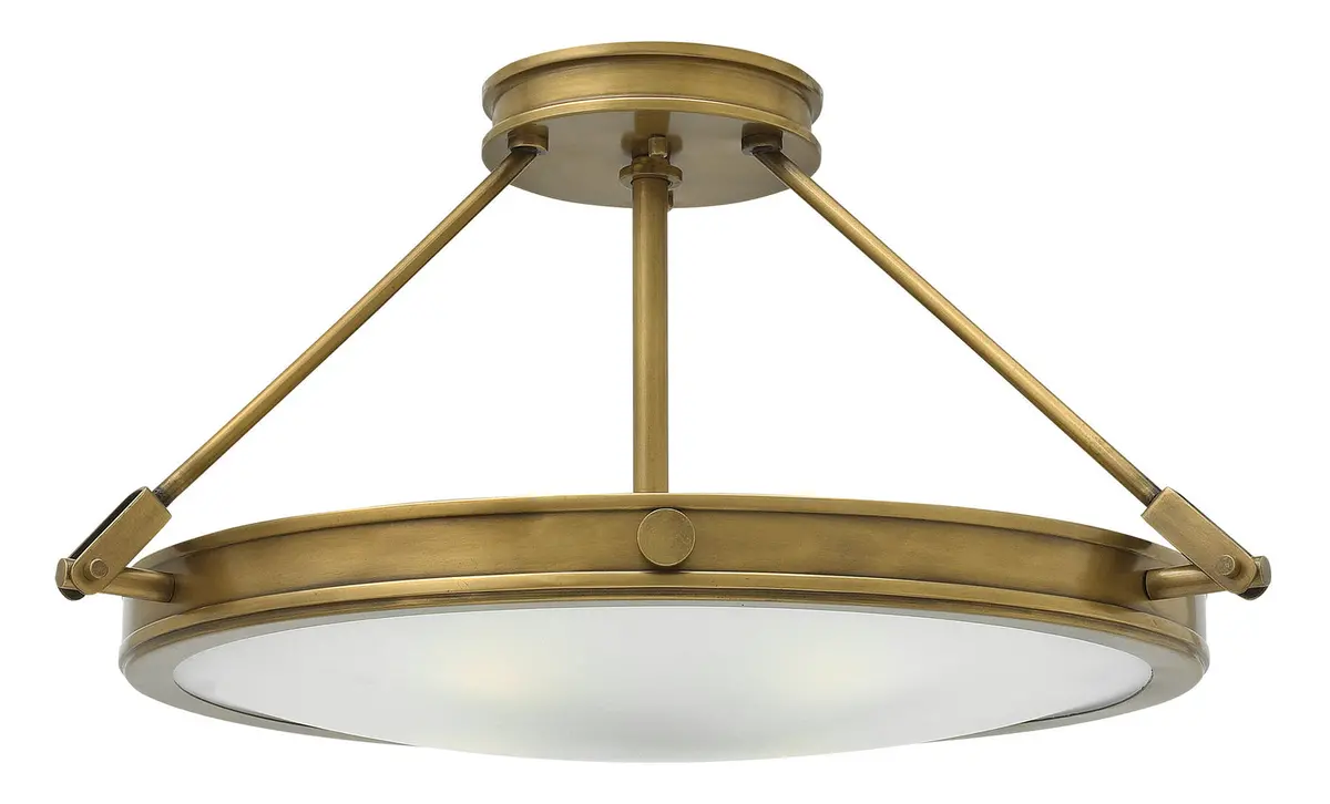 Collier Led Semi-Flush Mount In Heritage Brass 1