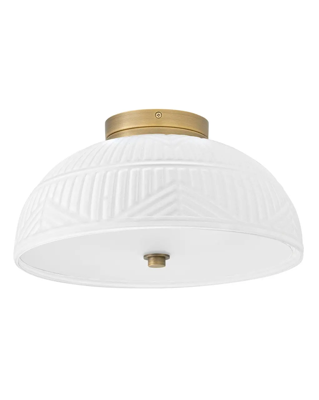Devon Led Flush Mount In Lacquered Brass 1