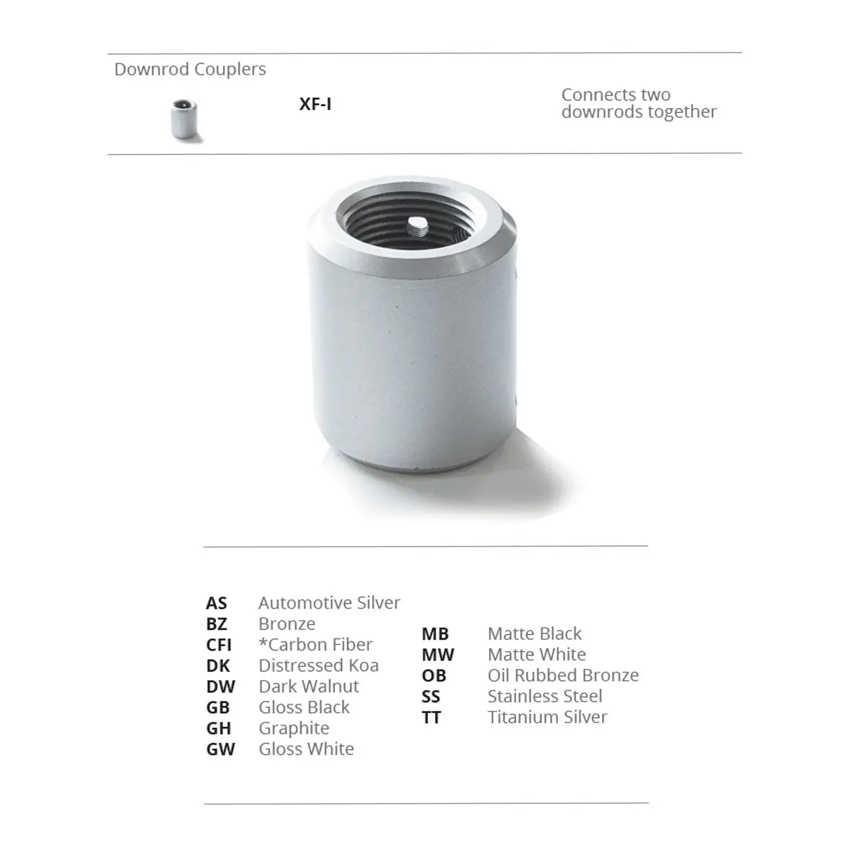 Downrod Coupler In Stainless Steel 1