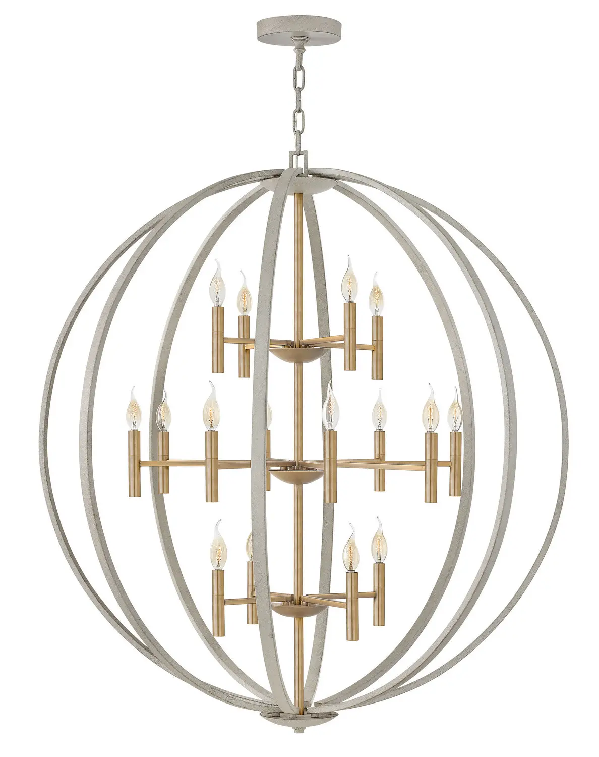 Euclid Led Chandelier In Cement Gray 1