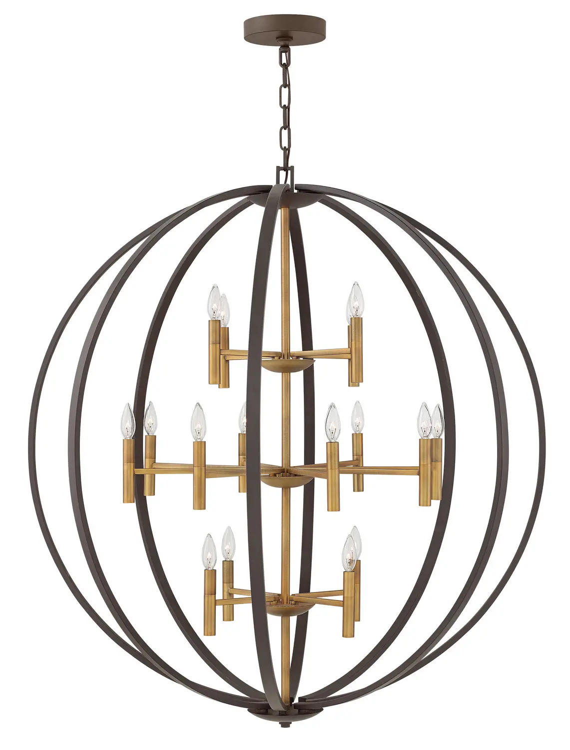 Euclid Led Chandelier In Spanish Bronze 1