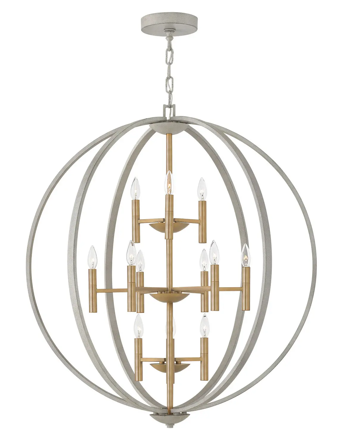 Euclid Led Foyer Chandelier In Cement Gray 1