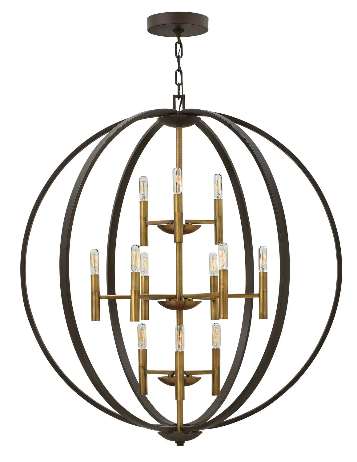 Euclid Led Foyer Chandelier In Spanish Bronze 1