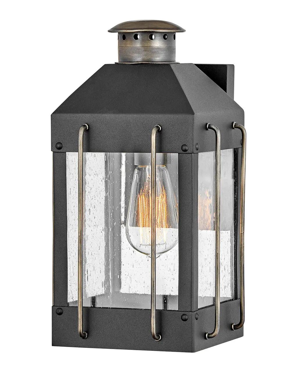 Fitzgerald Led Outdoor Lantern In Textured Black 1