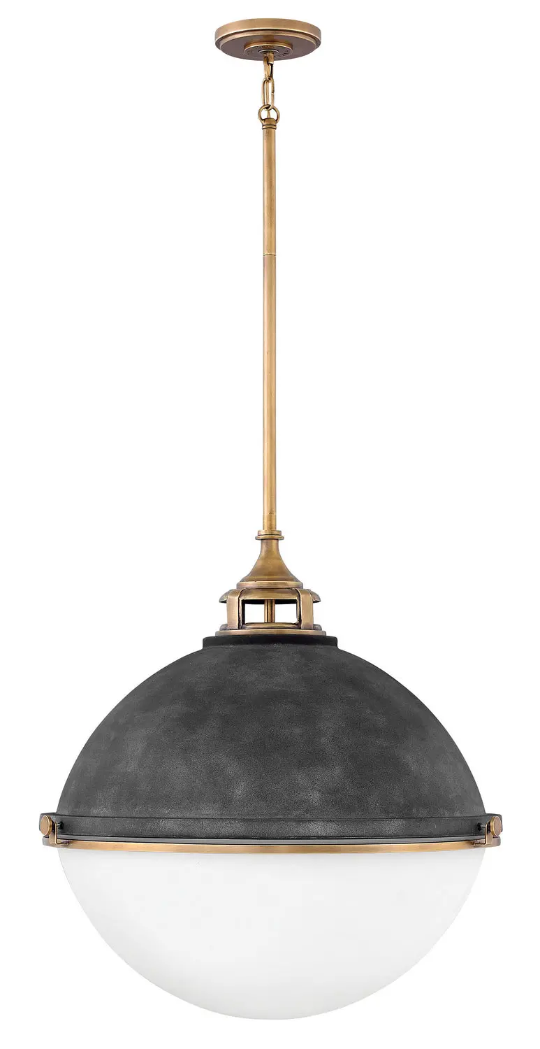 Fletcher Led Pendant In Aged Zinc 1