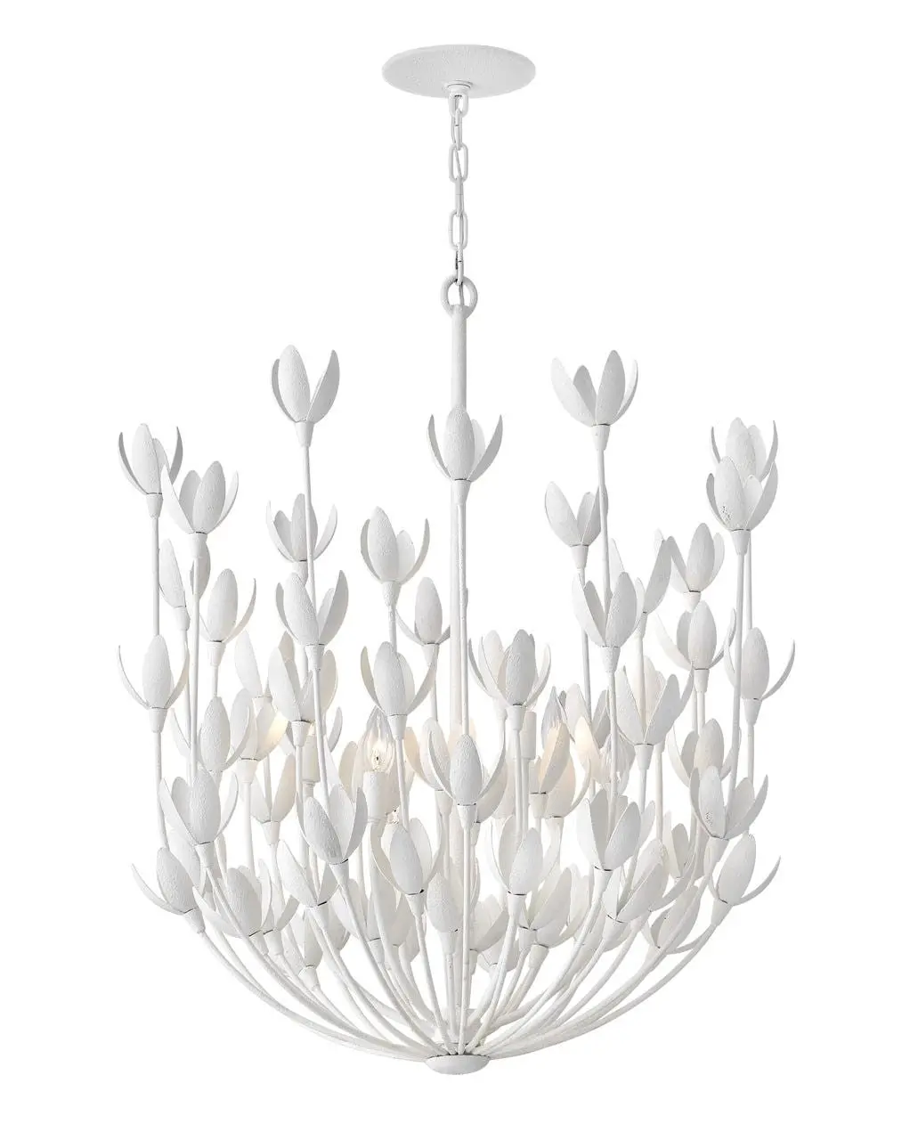 Flora Led Chandelier In Textured Plaster 1
