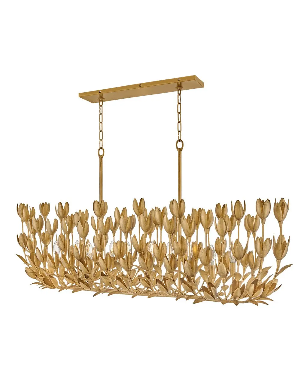 Flora Led Linear Pendant In Burnished Gold 1