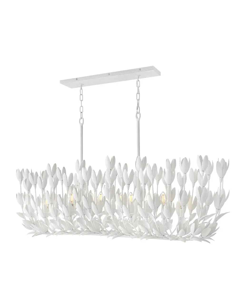 Flora Led Linear Pendant In Textured Plaster 1