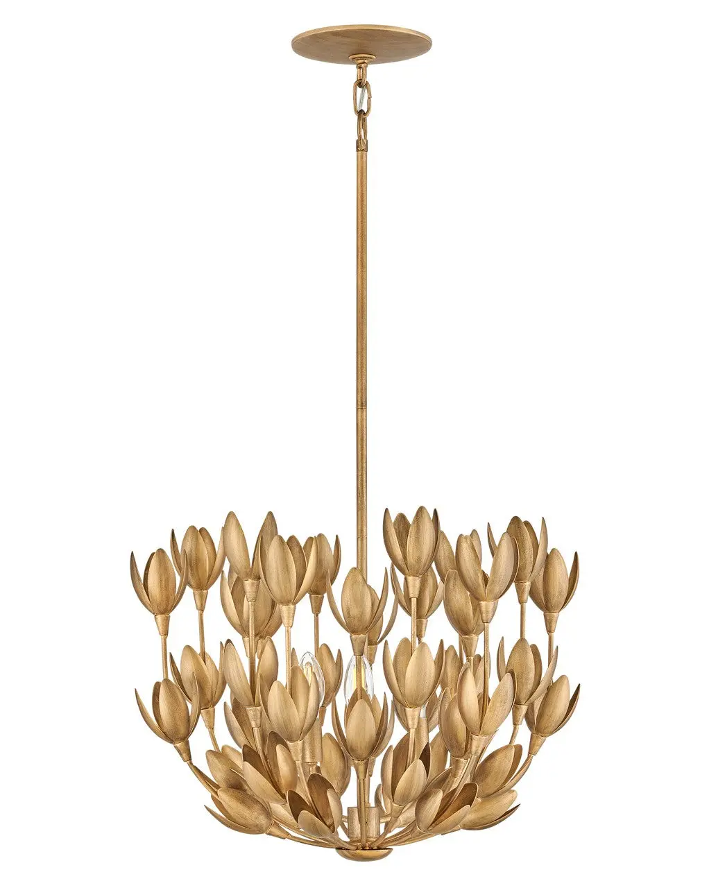 Flora Led Pendant In Burnished Gold 1