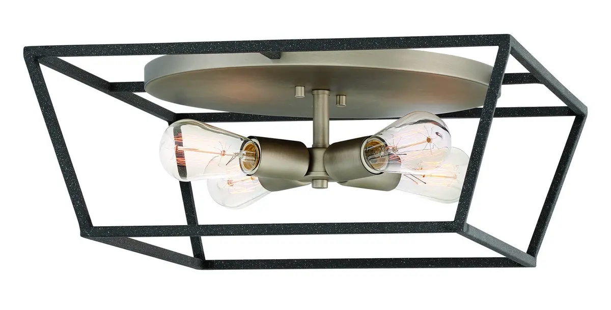 Fulton Led Flush Mount In Aged Zinc 1