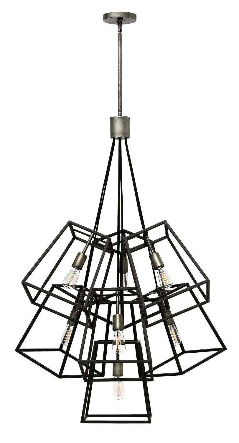 Fulton Led Foyer Pendant In Aged Zinc 1