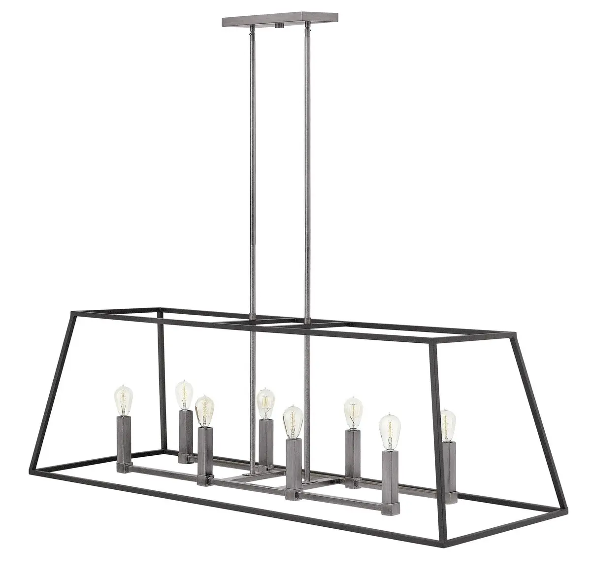 Fulton Led Linear Chandelier In Aged Zinc 1