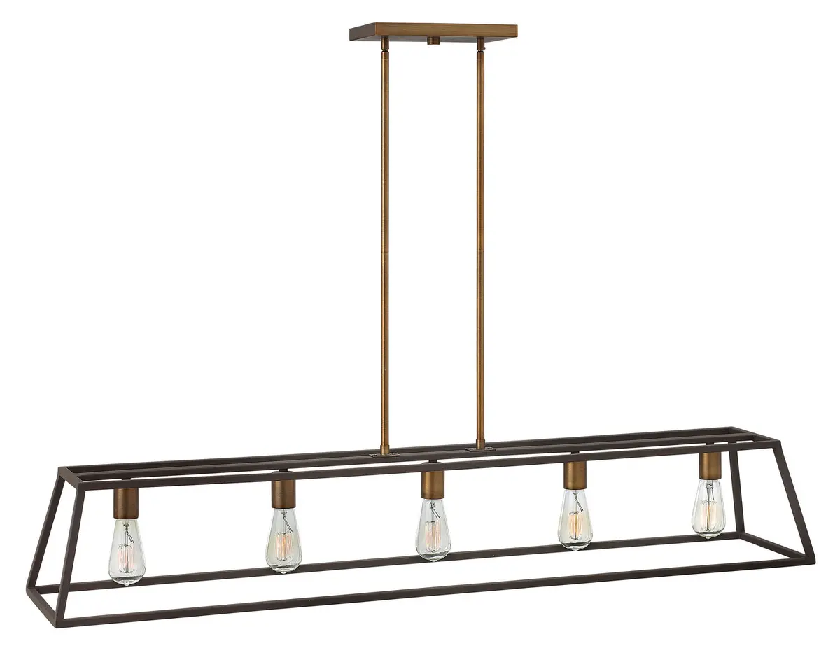 Fulton Led Linear Chandelier In Bronze 1