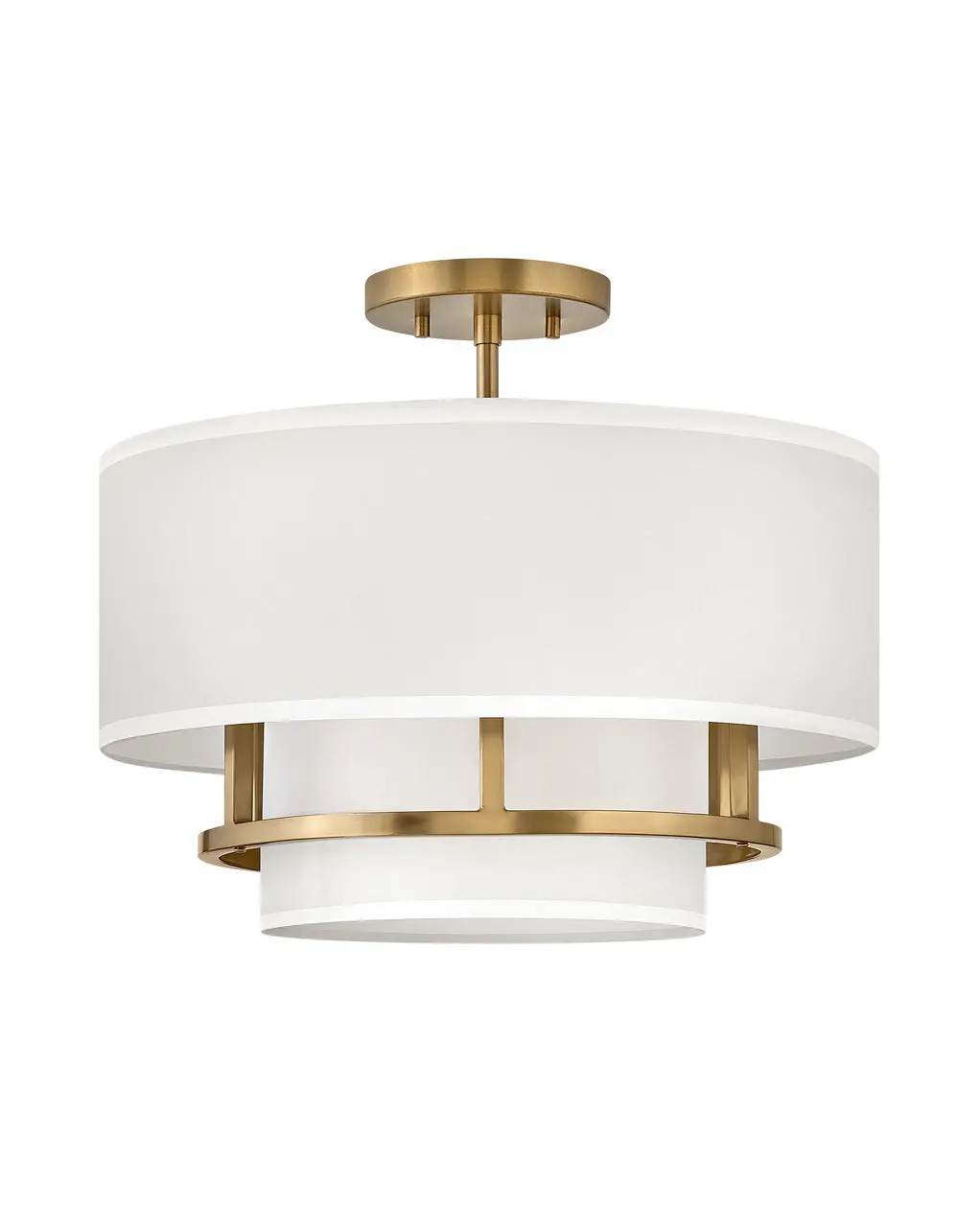 Graham Led Semi-Flush Mount In Lacquered Brass 1