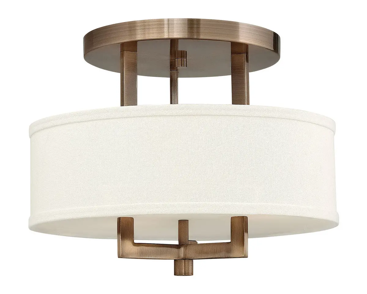 Hampton Led Semi-Flush Mount In Brushed Bronze 1
