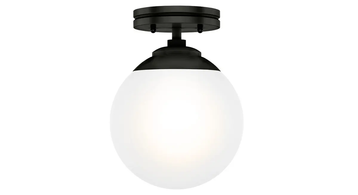 Hepburn One Light Semi Flush Mount In Matte Black-Discontinued Product 1
