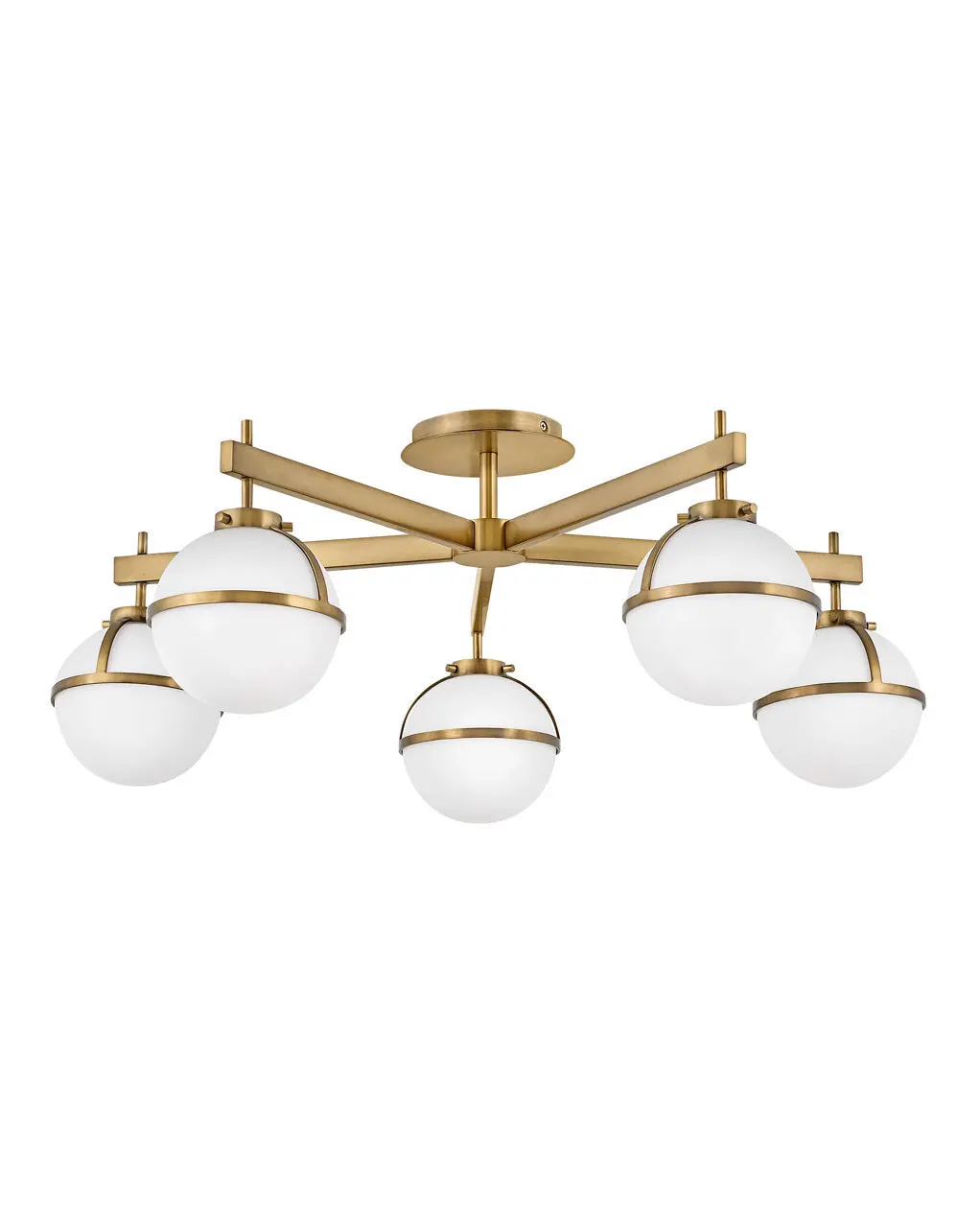 Hollis Led Semi-Flush Mount In Heritage Brass 1