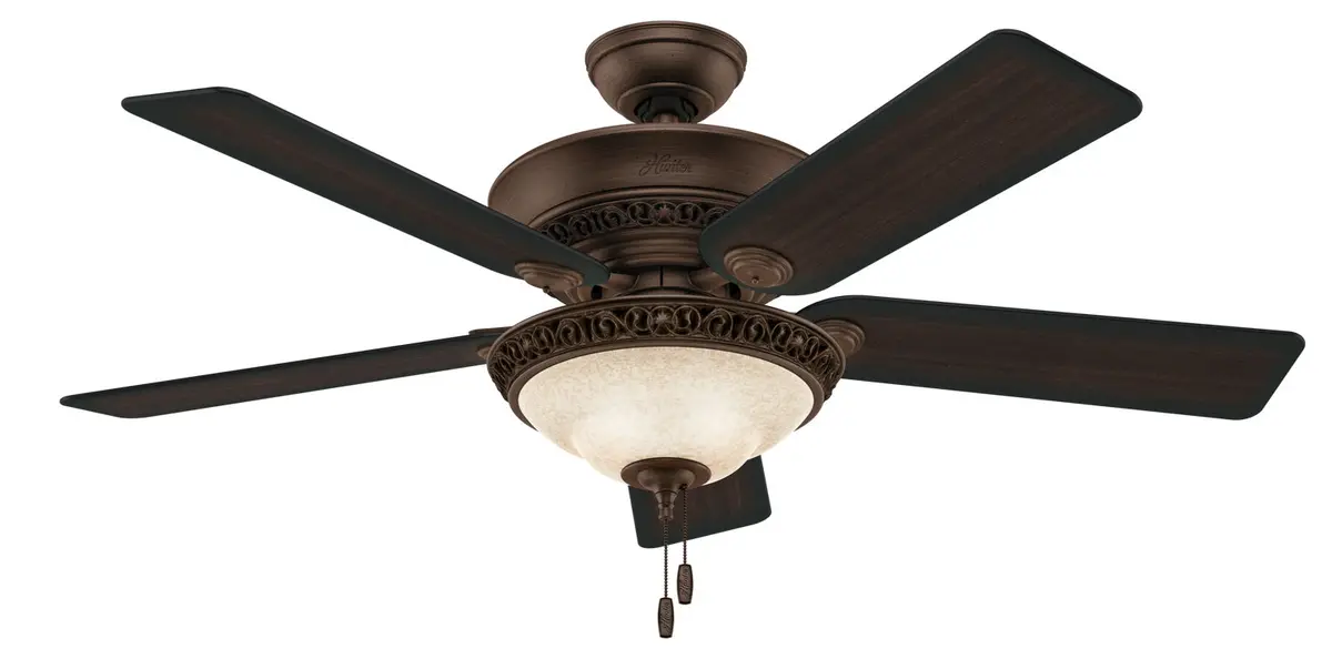 Hunter Fan Italian Countryside 52" Indoor Pull Chain Ceiling Fan With 6.5W Led In P.A Cocoa 1