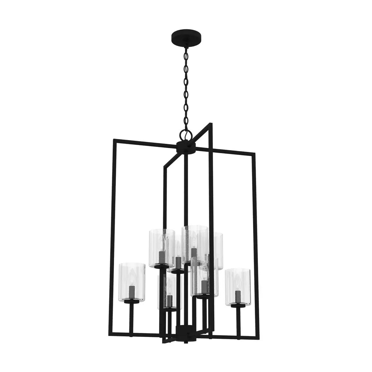 Kerrison Eight Light Foyer Pendant In Natural Black Iron-Discontinued 1
