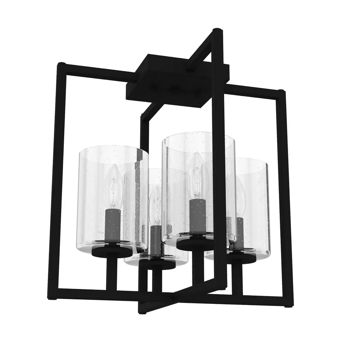 Kerrison Four Light Semi-Flush Mount In Natural Black Iron 1