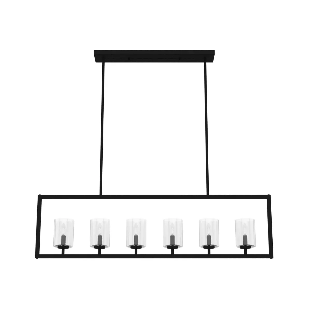 Kerrison Six Light Linear Chandelier In Natural Black Iron-Discontinued 1