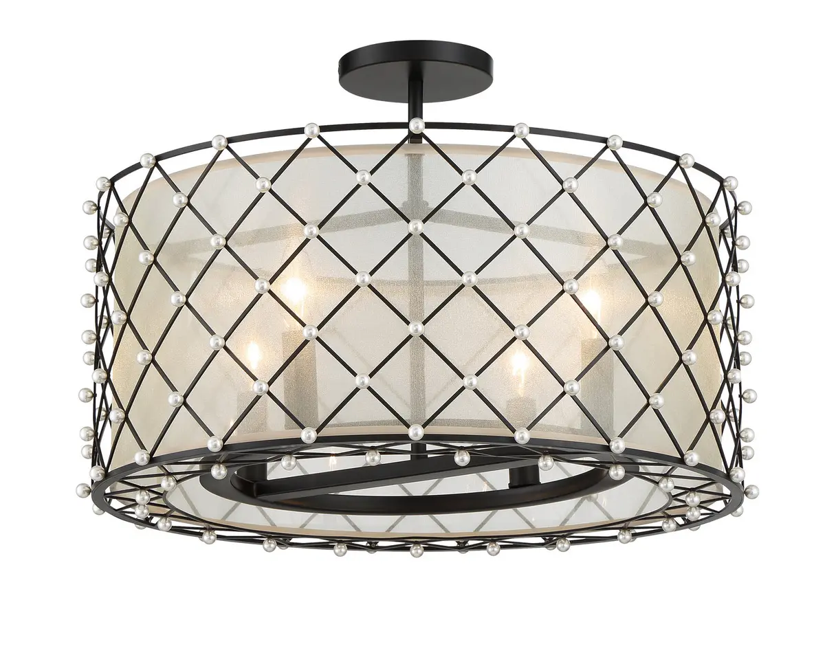Minka Lavery Sheer Elegance Four Light Convertible Pendant In Coal 2