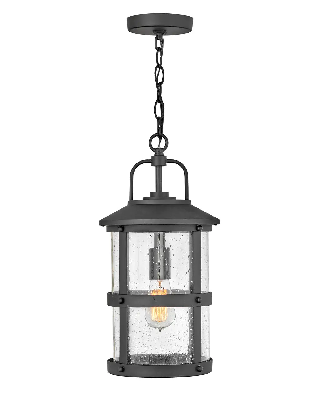 Lakehouse Led Hanging Lantern In Black 1