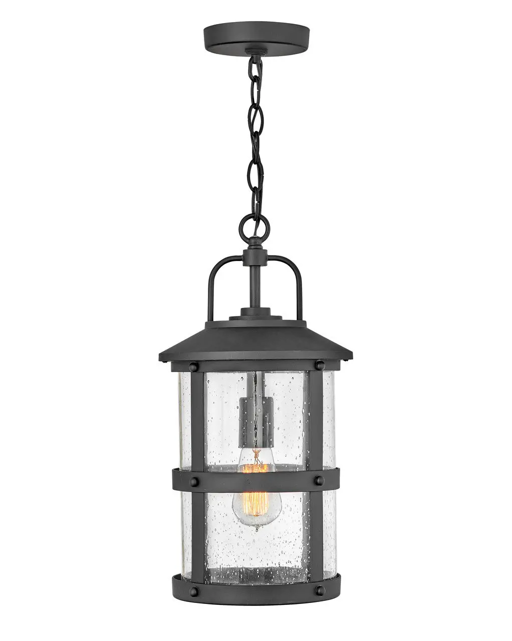 Lakehouse Led Hanging Lantern In Black 1
