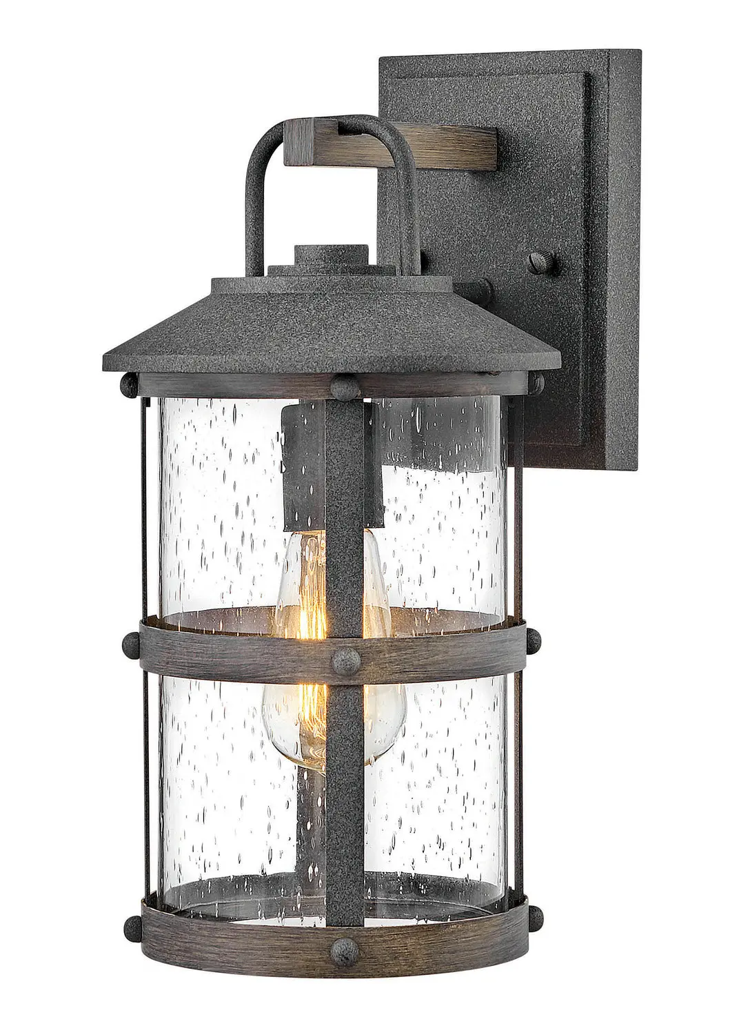 Lakehouse Led Outdoor Lantern In Aged Zinc 1