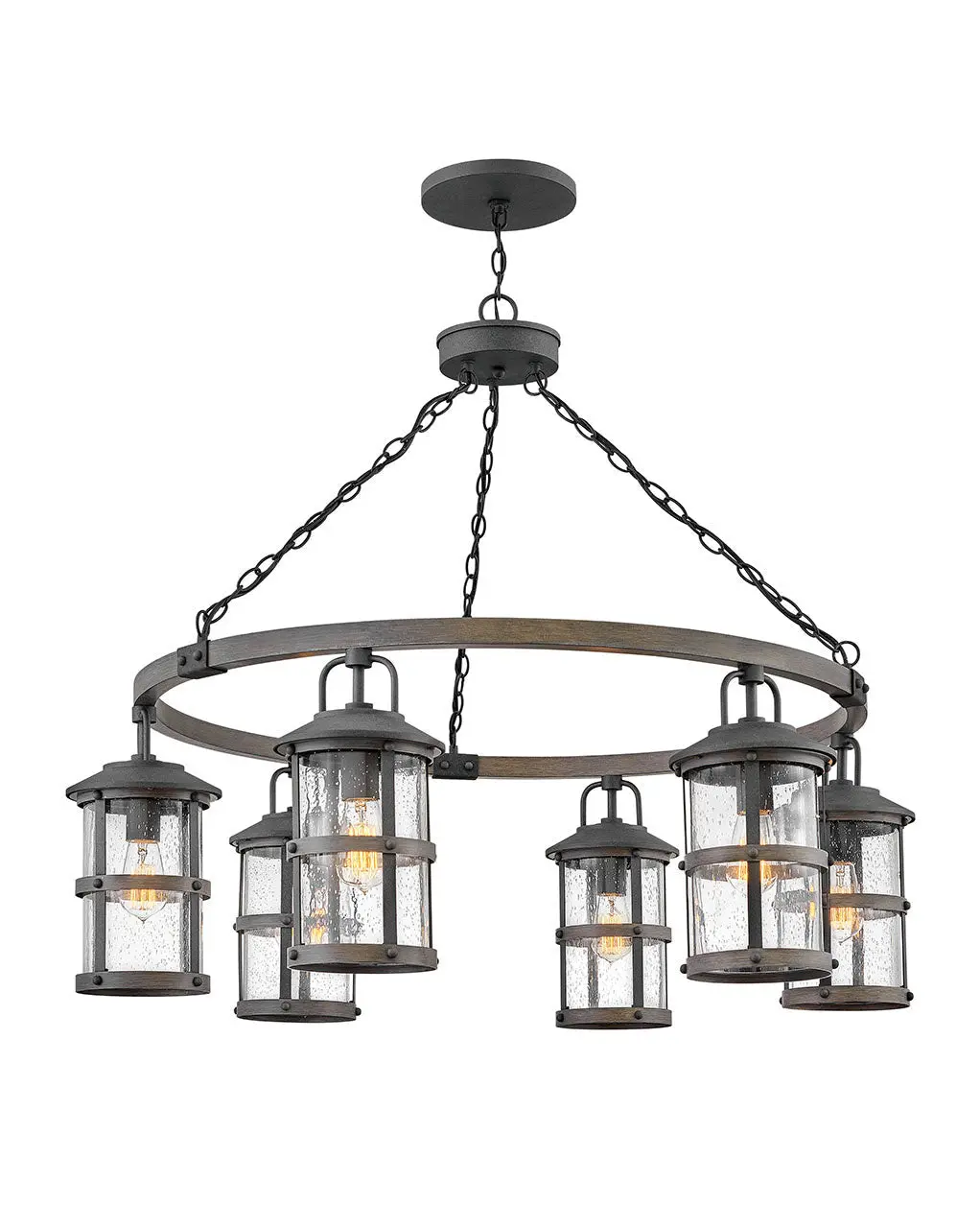 Lakehouse Led Outdoor Lantern In Aged Zinc 1