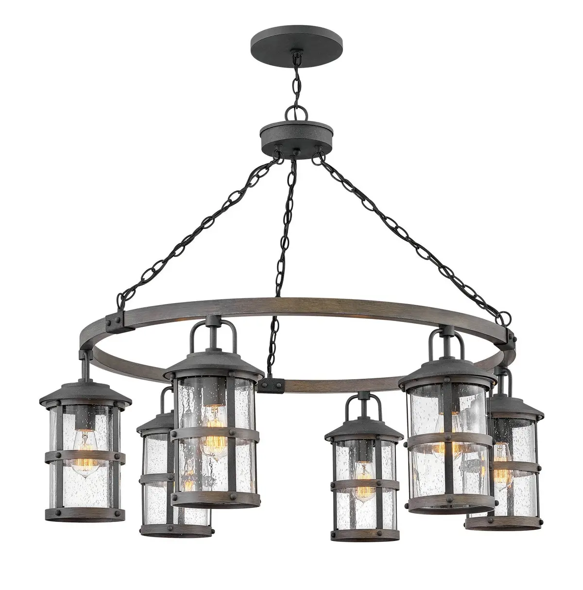 Lakehouse Led Outdoor Lantern In Aged Zinc 1