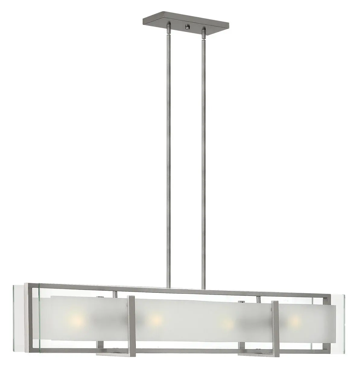 Latitude Led Linear Chandelier In Brushed Nickel 1