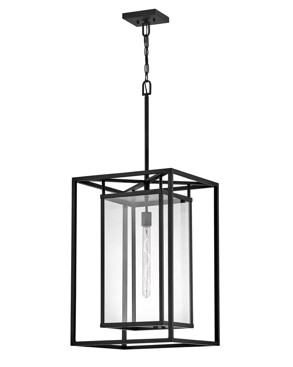 Max Led Hanging Lantern In Black 1