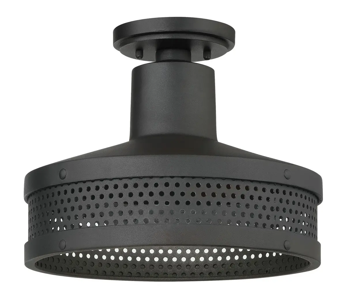 Minka Lavery Abalone Point One Light Outdoor Flush Mount In Coal 1